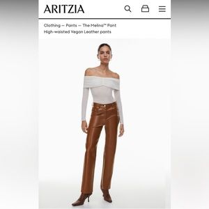 Aritzia High-Waisted Vegan Leather Pants